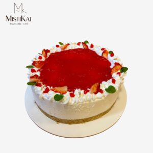 cheesecake de fresa artesanal postre en tacna por mistikat pasteleria y cafeteria