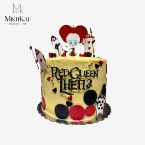 torta reina de corazones alice in wonderland personalizada por mistikat pasteleria tacna