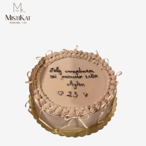 torta capuccino con lazos personalizada por mistikat pasteleria en tacna