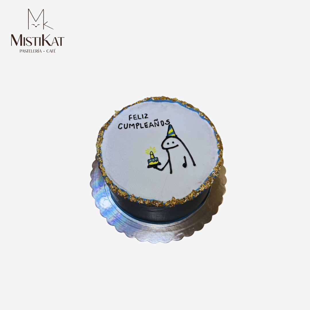 minicake flork cumpleañero contorno de foil mistikat tacna