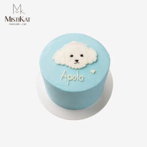 pastel con dibujo de perrito poodle