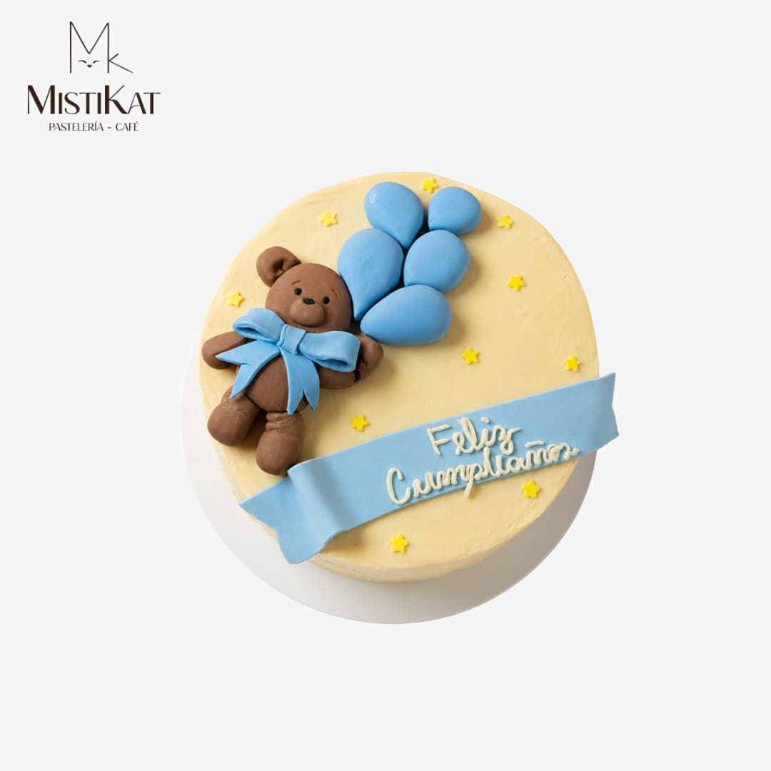 pastel osito cumpleañero con globos pastel osito cumpleañero con globos
